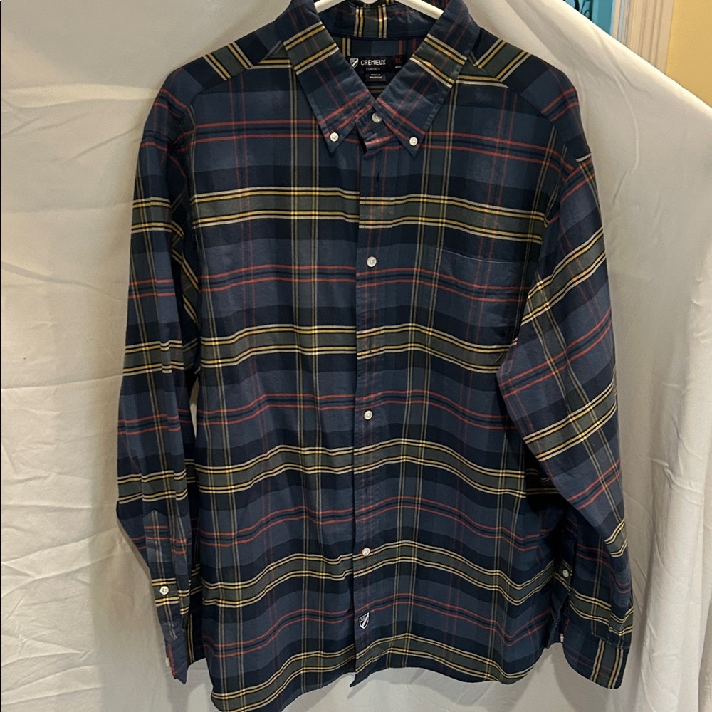Daniel Cremieux Men's Plaid Shirt in Navy, Yellow, and Red